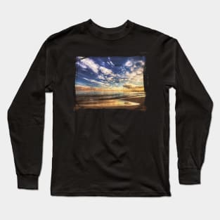 Sunset Clouds over the Ocean with Brushed Border Long Sleeve T-Shirt